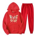 thumbnail image 1 of Pantalons pour Femmes Décontractés Mode Imprimé Sportswear Ensemble à Capuche Manches Longues, 1 of 3