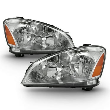 AKKON - Chrome Housing Clear Lens Fits 2005-2006 Altima Halogen Type Original Manufacturer Style Headlights 05 06 Pair