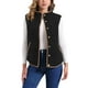 thumbnail image 1 of Chaleco de forro polar para mujer INSPIRE CHIC con bolsillos, sin mangas, abotonado, moda de otoño e invierno 2024, chaleco suave S negro, 1 of 6