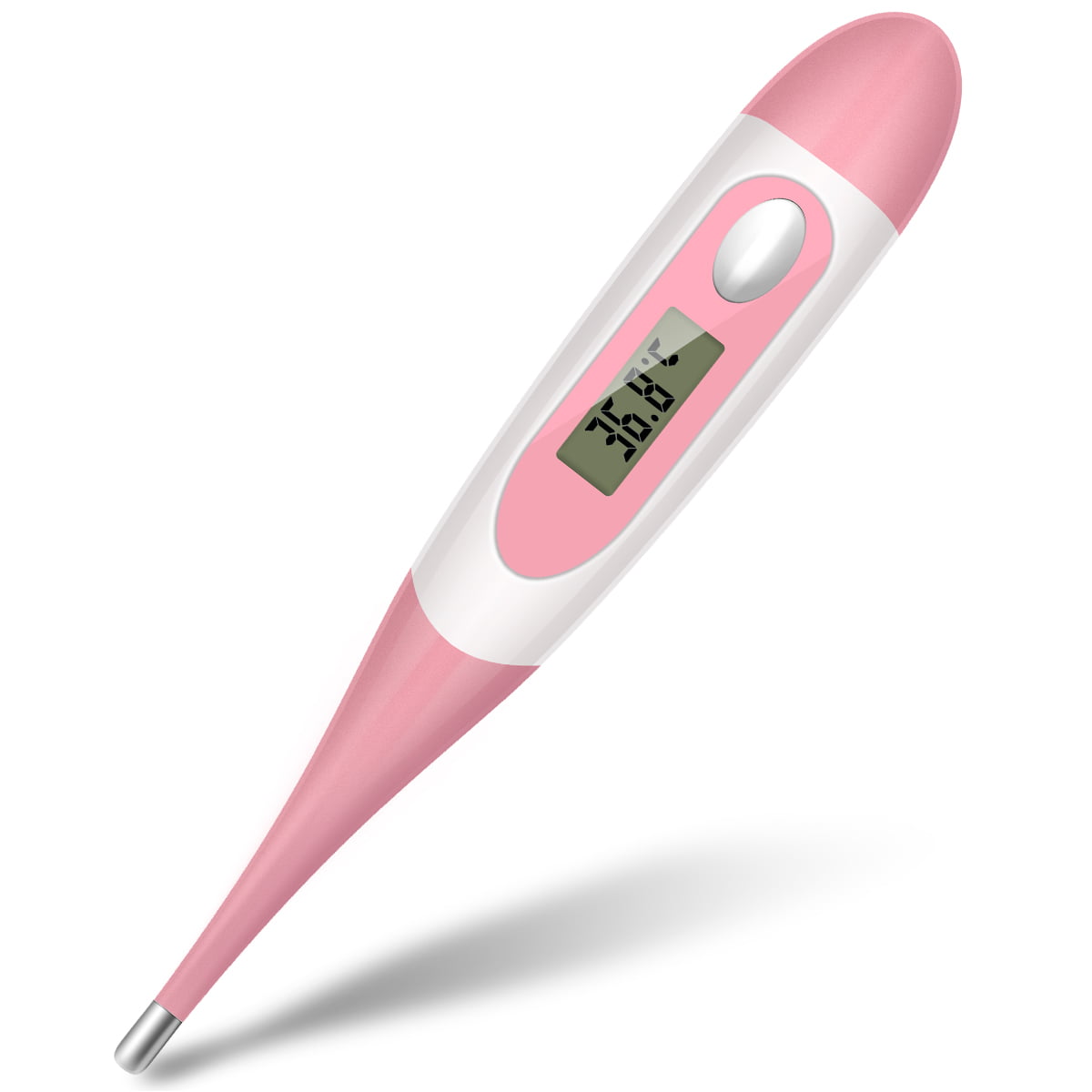 The tip of the thermometer must stay covered by skin. 