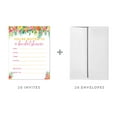 thumbnail image 2 of Tropical Floral Garden Party Wedding, Blank Bridal Shower Invitations with Envelopes, 20-Pack, 2 of 2