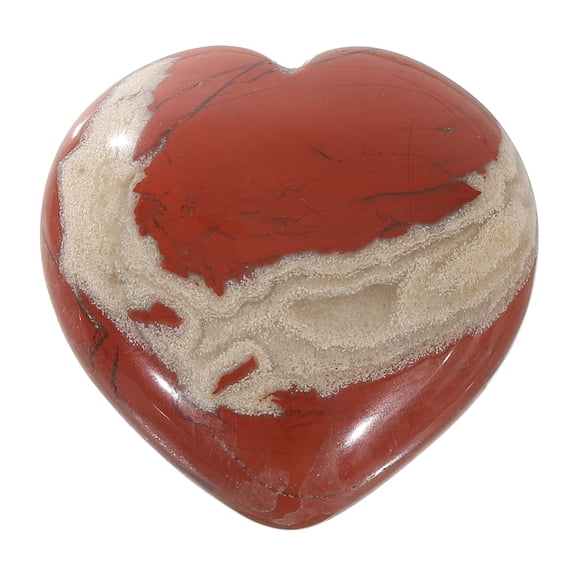 Uxcell Natural Heart Shaped Crystal Stone, 1.6 Inch Mini Polished Love Gemstone Crystal, Pocket Rock Engraved Worry Stones for Women Gifts Meditation, Red Jasper