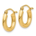 thumbnail image 2 of 14K Yellow Gold 13mm x 3mm Classic Round Hoop Earrings, 2 of 3