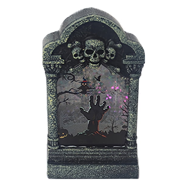 Luz De Lápida De Halloween Lámpara De Lápida De Cabeza De Calavera Multiusos Alimentado Por Batería 7 Luz De Cambio De Color Led Luz De Noche Para La Fiesta Del Festival En Casa Advancent HA026983-04