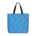 thumbnail image 1 of Disketp Cute Shark Bolsa Tote de Lona para Mujer, Bolso de Hombro y Cruzado con Cierre de Cremallera, 1 of 7
