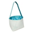 thumbnail image 2 of SONA G DESIGNS Seersucker Stripe Fabric Easter Basket Bucket Tote Bag - Toys Egg Collecting Aqua, 2 of 4