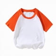 thumbnail image 4 of TOWED22 Boys Short Sleeve T Shirts Kids Summer Crewneck Solid Color/Graphic Print Tops Fashion Tees 5-14 Years(Orange,9-10 Y), 4 of 8