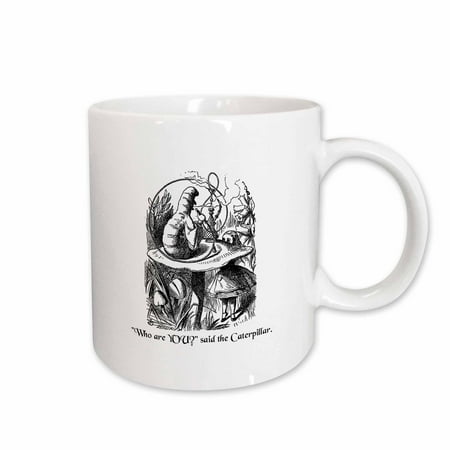 

3dRose Who are you - Smoking Caterpillar quote from Alice in Wonderland Ceramic Mug 15-ounce