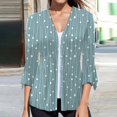 thumbnail image 2 of Vedolay Women's Sweaters Button Down Soft Long Sleeve Lightweight Ribbed Knit Shrug Green,L, 2 of 5