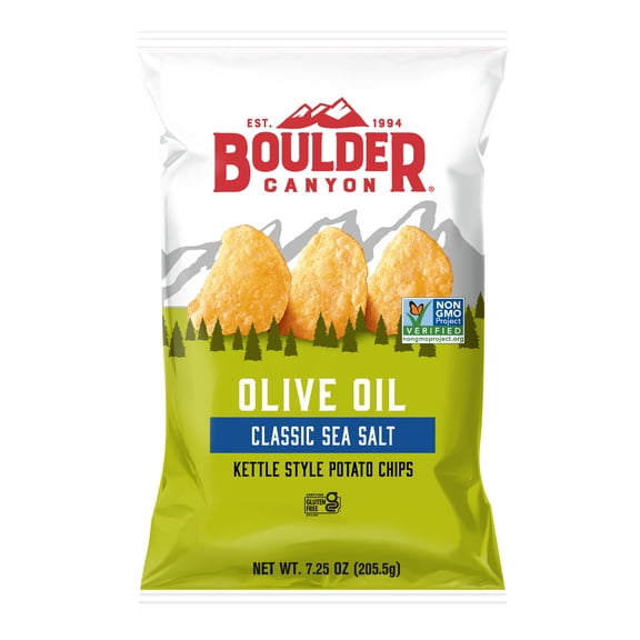 Boulder Canyon Olive Oil, Sea Salt, Kettle Cooked Chips 7.25 oz bag​