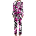 thumbnail image 4 of Black Pink Graffit Pajamas Letter Print Kawaii Pajama Sets Lady 2 Piece Casual Oversized Design Nightwear Gift Idea, 4 of 7