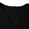 thumbnail image 6 of Women's Everyday Waffle Knit T-Shirt Dress V-Neck Short Sleeve Twist Hem Loose Fit Dress Perfect for Casual Outings and Family Vacations, 6 of 8