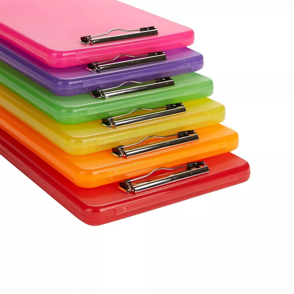 6pk Plastic Clipboard Letter Storage Translucent