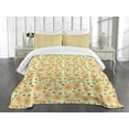 thumbnail image 3 of Ambesonne Sunflower Quilted Bedspread Set 3 Pcs, Patchwork Style Art, Queen Size, Olive Green Orange, 3 of 5