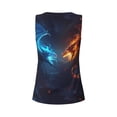 thumbnail image 5 of Picia Red And Blue Fire Dragon C Pattern Women's Workout Tank Top,Breathable Activewear,Slim Fit Athletic Top,Versatile Workout Moisture-wicking top-Large, 5 of 9