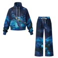 thumbnail image 5 of Yuyamidu Women's Tracksuits 2 Piece Outfits Matching Lounge Sets Loungewear Blue Sea Turtle Tops Bottoms Set Drawstring Sweatshirt Wide Leg Sweatpants Sweatsuit for Yoga Running Skiing Dancing, 5 of 7