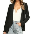 thumbnail image 1 of Blusa informal holgada de color liso con escote en V y botones a rayas para mujer, 1 of 6