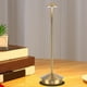 thumbnail image 3 of Lámpara de mesita de noche LED, luz nocturna, regulable, decorativa, recargable por USB, acrílica Bronce 11x29cm, 3 of 8