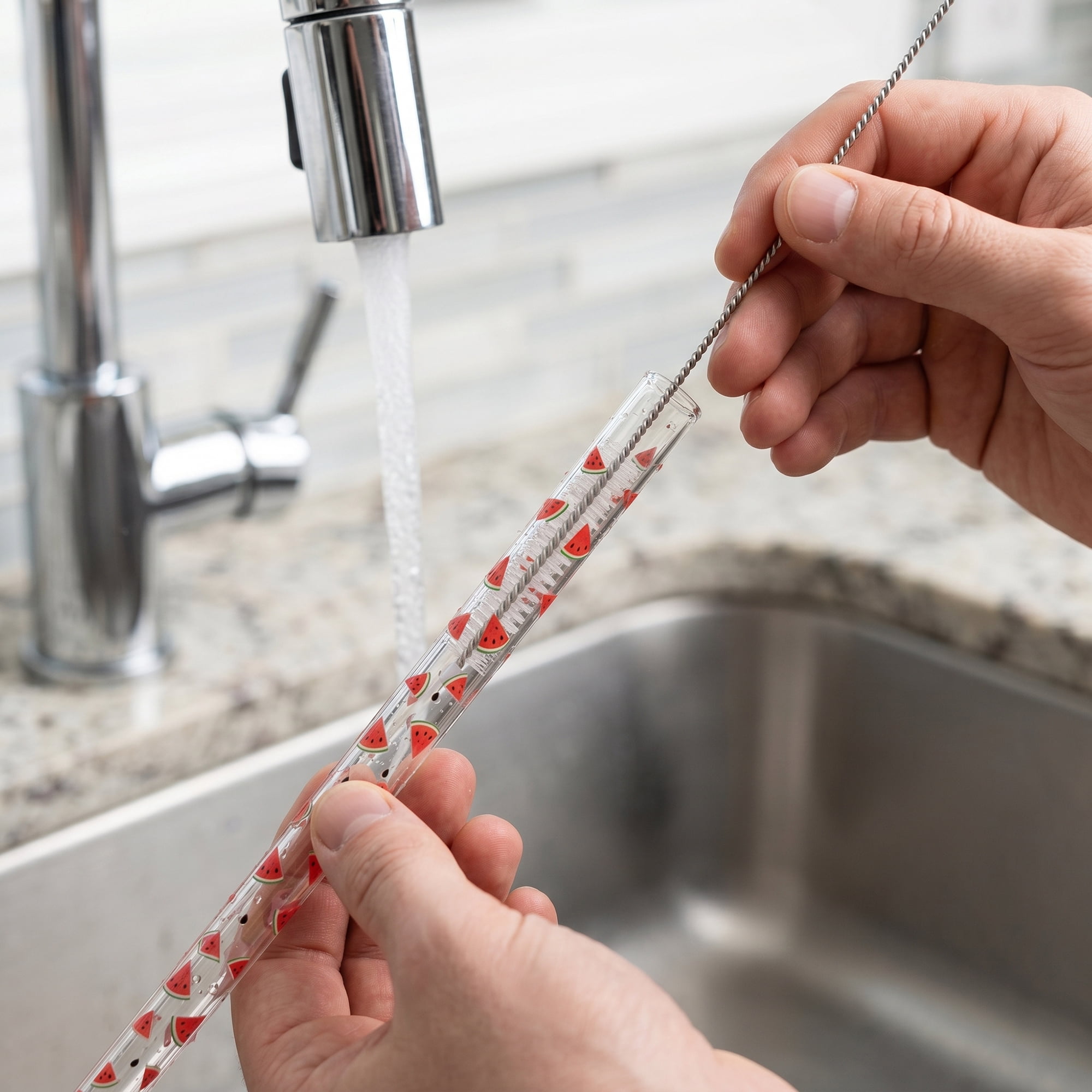 Unique Bargains 12Pcs Reusable Plastic Pattern Dishwasher Safe Straws Color E