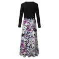 thumbnail image 5 of Vestidos Para Mujer Maxi Vestido Moda Estampado Manga Larga Cuello Redondo Pulóver Vestido de Retazos Odeerbi ODB134337, 5 of 5