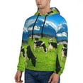 thumbnail image 3 of Cauagu Grazing Cows Mountain View for Men's Pullover Hooded Sweatshirt Athletic Casual Hoodie Aautumn Hoodie Sweatshirt for Men Pullover Casual Hooded Sweatshirt-XX-Large, 3 of 7