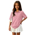 thumbnail image 2 of The Children's Place Girl's Short Sleeve Ruffle Pique Polo Shirt, 2 of 6