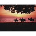 thumbnail image 1 of Riding Horses On The Beach At Sunset Poster Print, 32 x 24 - Large, 1 of 1