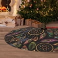 thumbnail image 2 of Cauagu 48" Christmas Tree Skirt Decorative Feathers Pattern Christmas Tree Decorations Tree Mat for Xmas Decorations Occasion Holiday Home Decor -48", 2 of 7