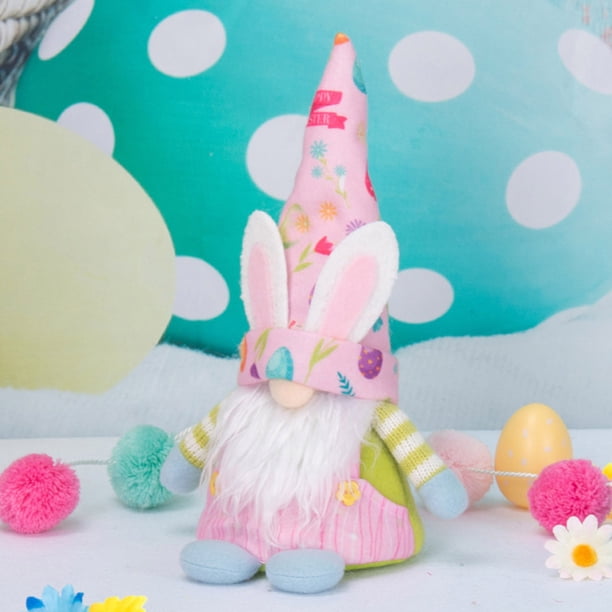 Decoraciones para muñecas gnomas de Pascua • Colgante de algodón navideño de 9,8 pulgadas • Adorno para ventana para escritorio, estantería y mesa • Hecho a mano con barba blanca