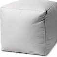 thumbnail image 5 of 17  Cool Crisp White Solid Color Indoor Outdoor Pouf Cover, 5 of 6