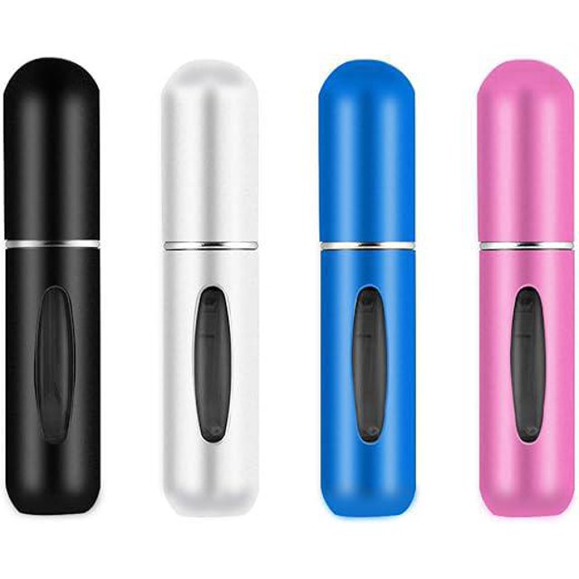 botellas de perfume atomizadoras de 5 ml, minibotella de perfume líquido en aerosol recargable portátil con ventana visual, para bolso, bolsillo, botella vacía para equipaje de viaje