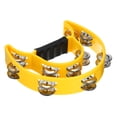 thumbnail image 3 of Tambourine, Hand Bell Wrist Bells Jingle Bells Percussion Instruments Musical with 10 Bells for Adults Church, Yellow, 3 of 5