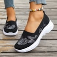 thumbnail image 2 of Orthopedic Shoes for Women Comfortable Casual Athletic Work Woven Slip on Mesh Breathable Lightweight Non Slip Walking Running Sneakers Black Size 6, 2 of 6