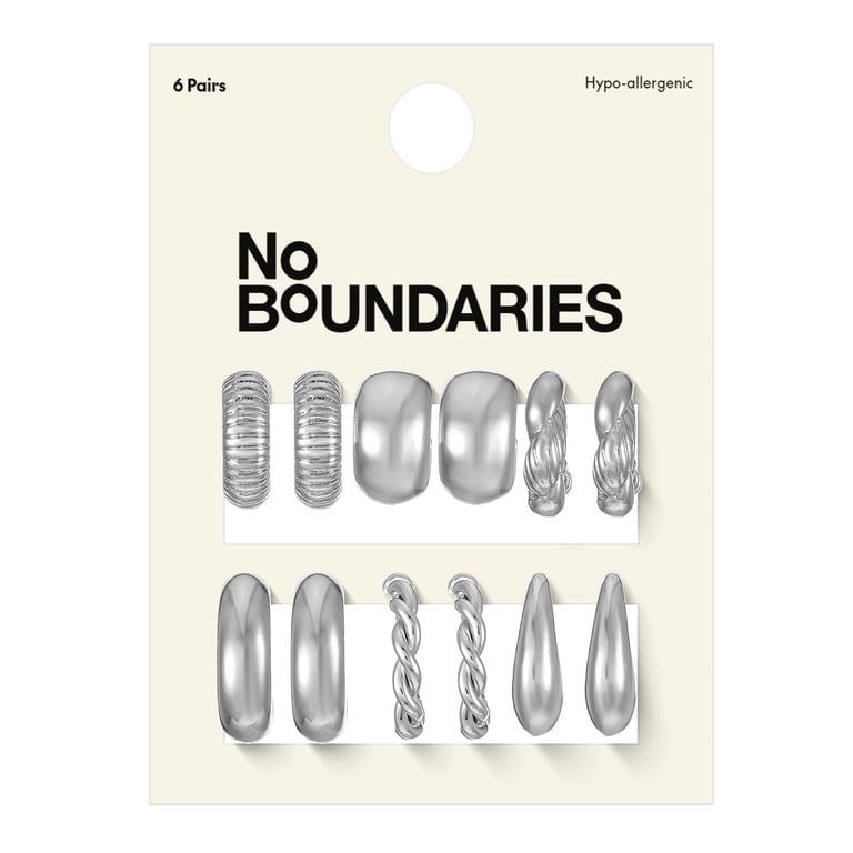 No Boundaries Silver-Tone Multi Earring Set, 6-Pairs photo 3
