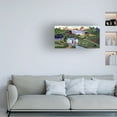 thumbnail image 2 of Trademark Fine Art Cheryl Bartley American Folk Art Seaside With Angel Canvas Wall Art - 12x24, 2 of 5