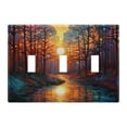 thumbnail image 2 of Forest River Sunset Light Switch Plate Covers 2 Gang Wall Plate Plastics Outlet Covers for Kitchen Home Office Decor, 2 of 8