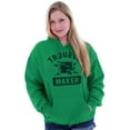 thumbnail image 3 of Trouble Maker Angry Wolf Gym Workout Unisex Plus Fleece Graphic Hoodie Brisco Brands 2X, 3 of 5