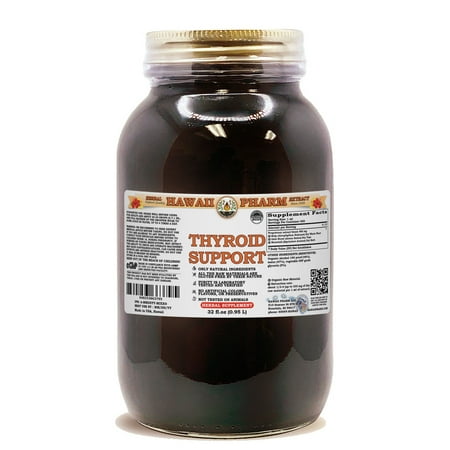Thyroid Support Tincture, Kelp (Ascophyllum Nodosum) Dried Whole Plant, Oatstraw (Avena Sativa) Dried Stem and Leaf, Horsetail (Equisetum Arvense) Dried Herb Liquid Extract, Herbal Supplement 32 oz