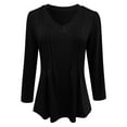 thumbnail image 5 of Womens Long Sleeve Tops Solid Trendy Casual V-Neck Tunic Blouses Lightweight Basic Loose Fit Going Out Business Work Shirts, 5 of 5