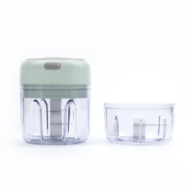 Mini procesador de alimentos eléctrico KAUKKO Cortador de ajo inalámbrico picadora potente 100ml+250ml Verde