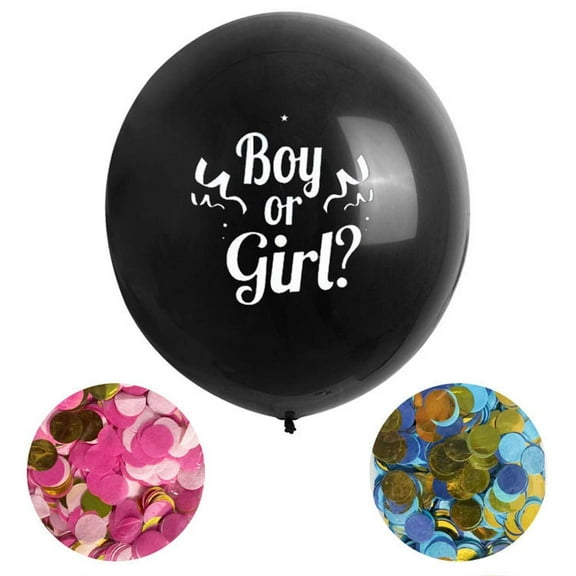 Deeceymbur Gender Reveal Kit, 36in Balloons With Heart Shaped Paper Confetti For Baby Gender Reveal Party