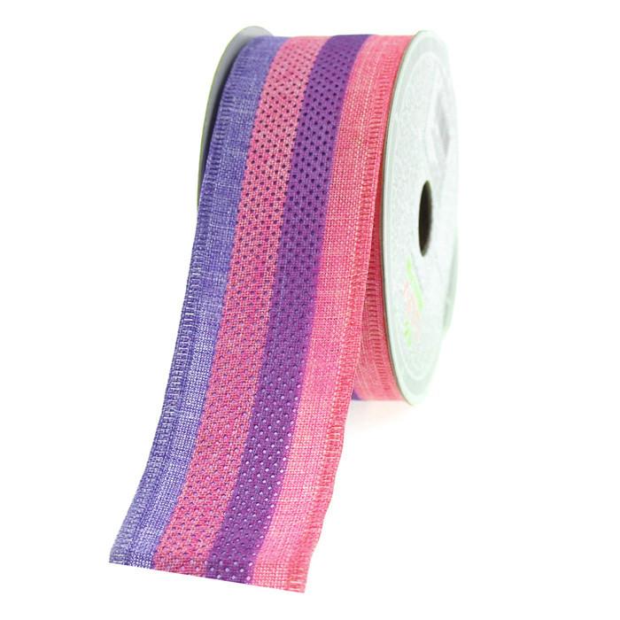 Ocean Stripes Canvas Ribbon, 11/2Inch, 10Yard, Purple