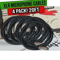 Fat Toad XLR Microphone Cables 20ft 4 PACK - DJ Pro Audio Studio Mic Cord Wire