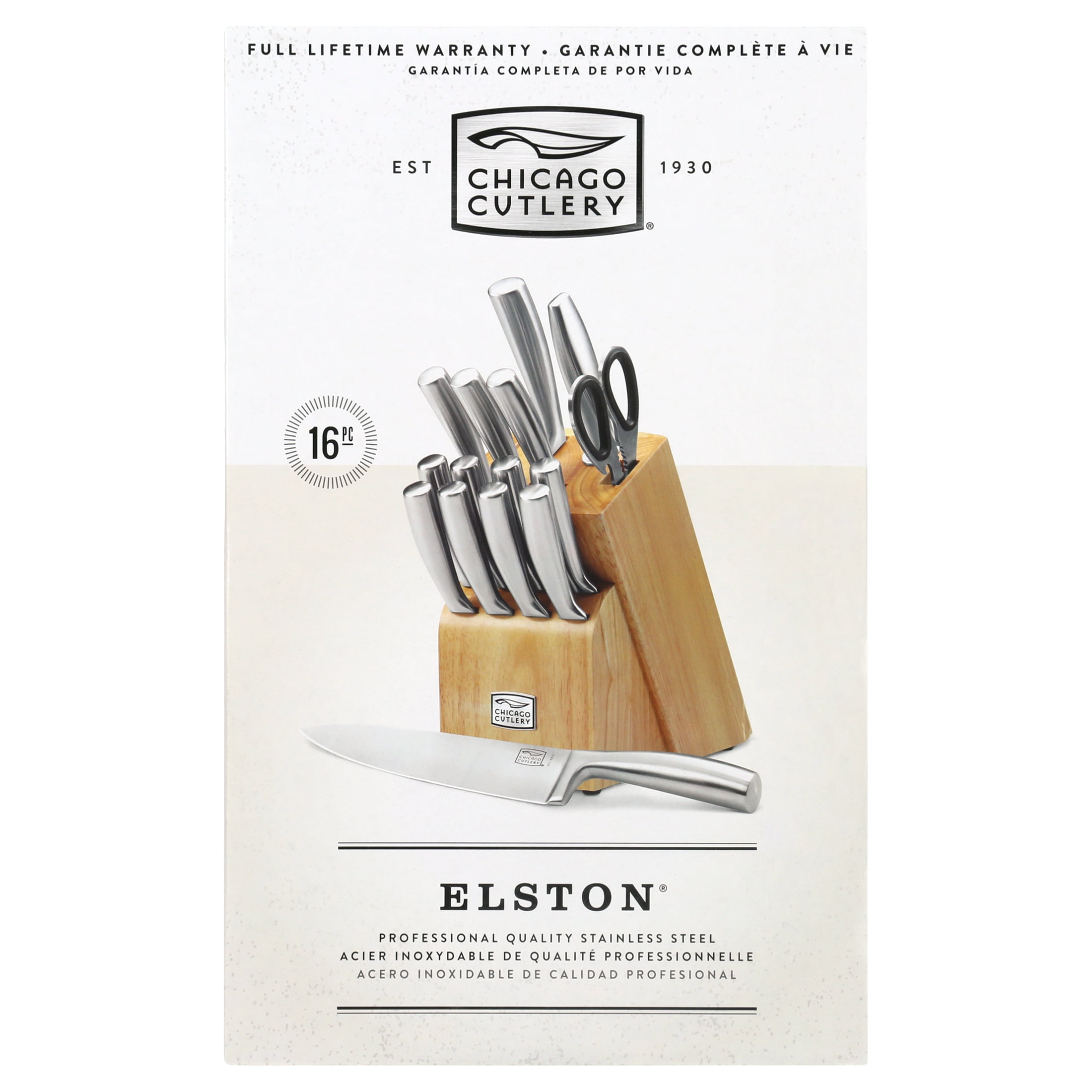 Chicago Cutlery Elston 16pc Knife Set with Block - Stainless Steel