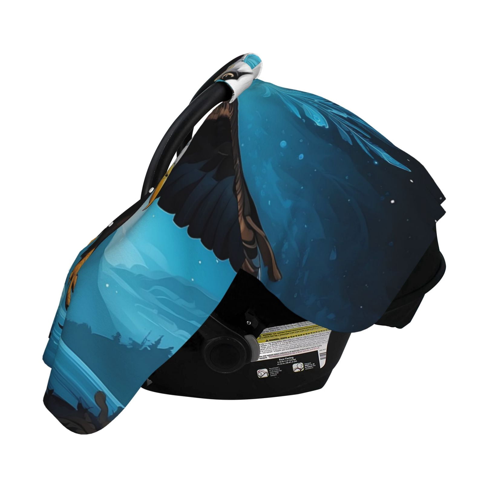 Naloa Night Sky Forest Bald Eagle Baby Car Seat Cover, Breathable Baby Carrier Cover, Multiuse Baby Carrier Cover & Nursing Breastfeeding Cover