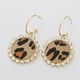 thumbnail image 1 of Aretes de doble cara Ormromra forma de lágrima estampado de leopardo caqui, 1 of 1