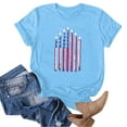 thumbnail image 4 of ORT Womens American Flag Shirt July 4th T-Shirt USA Flag Stars Stripes Graphic Short Sleeve Casual Tops(Z4-Sky Blue,S), 4 of 5