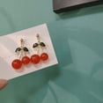 thumbnail image 1 of Pendientes de fruta ligeros y creativos hechos a mano, chapados en oro de 18 quilates, pendientes colgantes con borlas de cereza dulces y encantadoras para mujeres y niñas JM, 1 of 6
