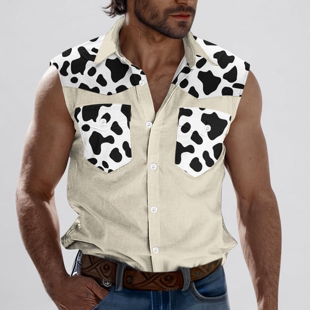 Camiseta sin mangas con cuello vuelto para hombre, estilo informal, con estampado del Día de la Independencia, cuello vuelto, sin mangas, bolsillos, deportiva, de poliéster
