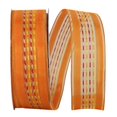 thumbnail image 1 of Reliant Ribbon 25746W-058-09K Sheer Ticking Stripe Value Wired Edge Ribbon - Orange - 1.5 in. x 50 yards, 1 of 1
